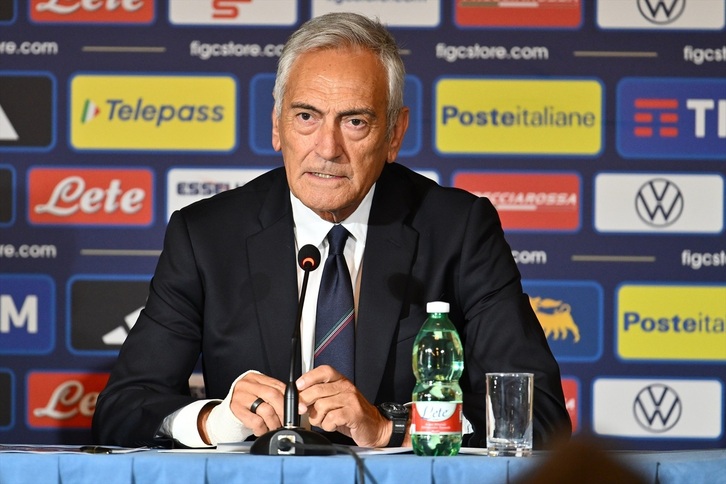Gravina era el presidente de la Federación Italiana de Fútbol; foto: naiz: